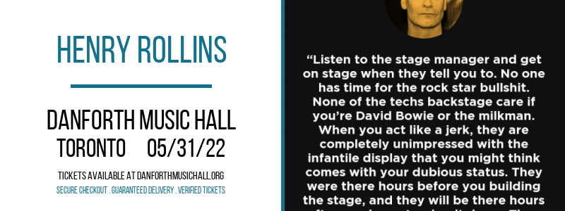 Henry Rollins at Danforth Music Hall